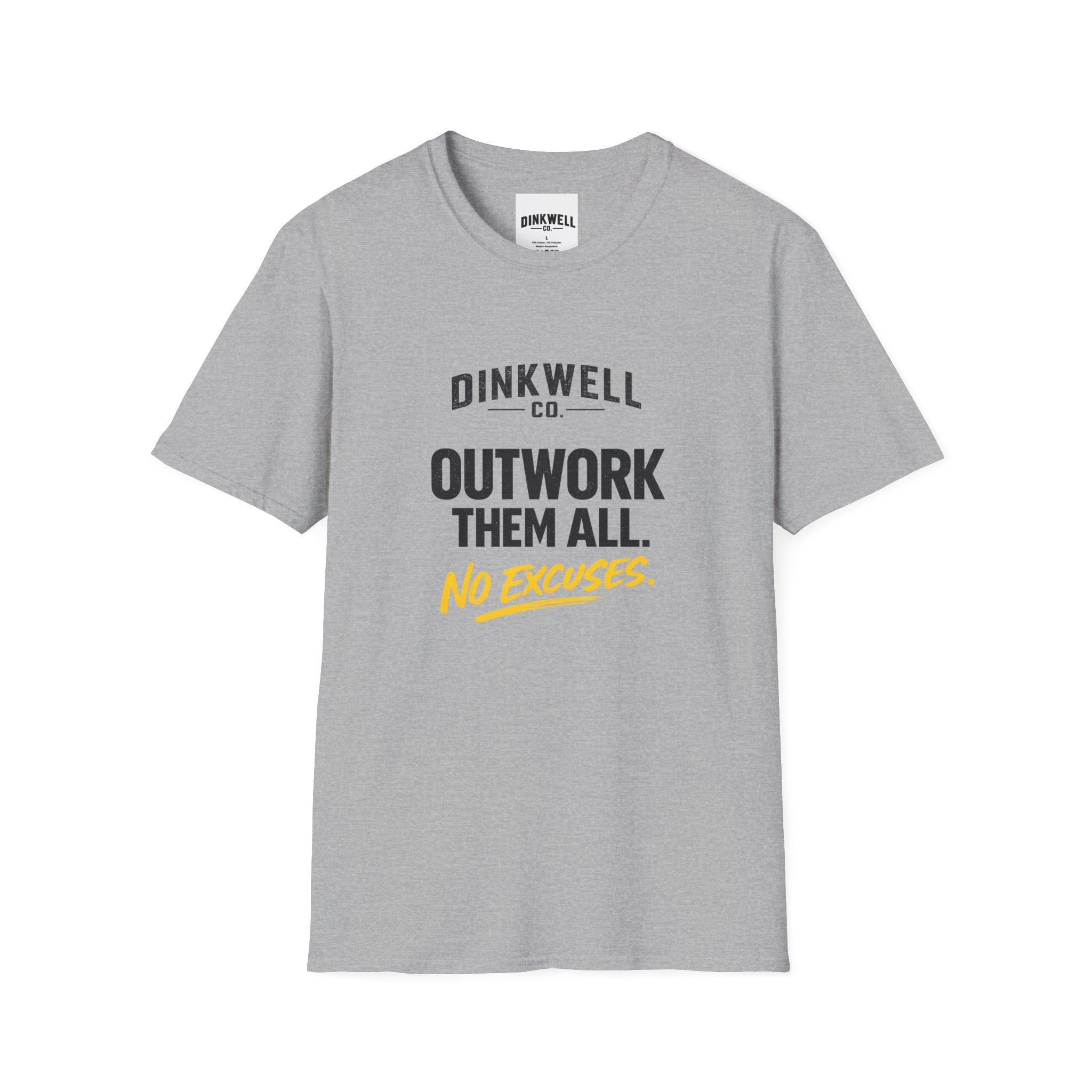 Outwork Them All T-Shirt – "No Excuses" Motivational Workout Tee