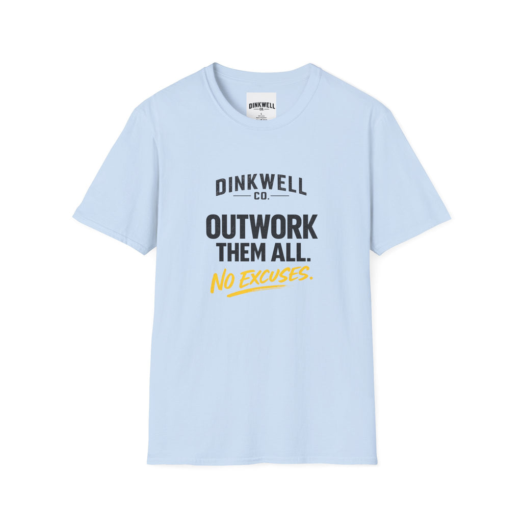 Outwork Them All T-Shirt – "No Excuses" Motivational Workout Tee